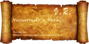 Vecsernyés Rita névjegykártya