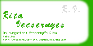 rita vecsernyes business card